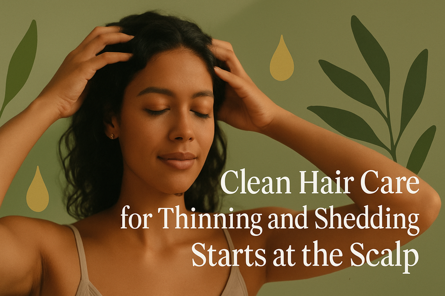 Clean Hair Care for Thinning and Shedding Starts at the Scalp