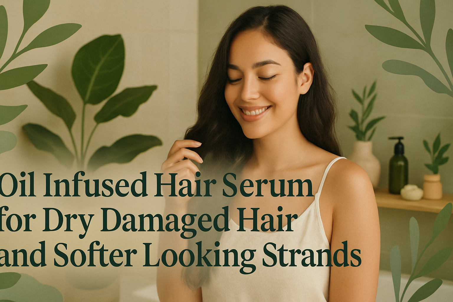 Oil Infused Hair Serum for Dry Damaged Hair and Softer Looking Strands