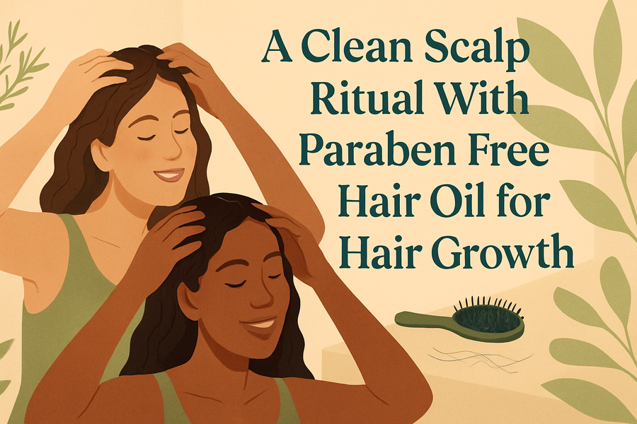 A Clean Scalp Ritual With Paraben Free Hair Oil for Hair Growth