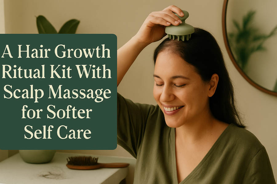 A Hair Growth Ritual Kit With Scalp Massage for Softer Self Care